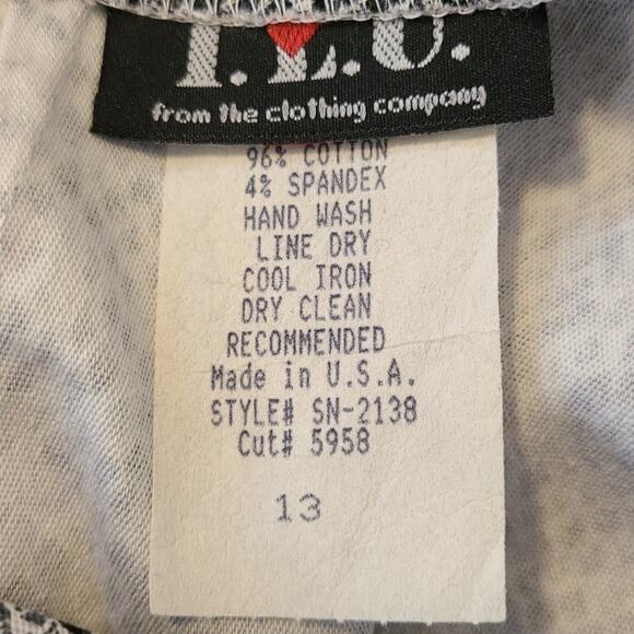 I.L.U. Snake Print Casual Skirt - Size Junior 13, Black and White - Picture 5 of 7